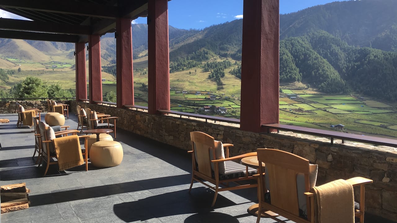 Exterior Terrace with View of the Valley and Mountains