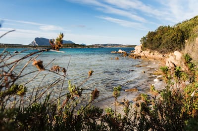 Daytime View of Mediterranean Sea and Sardinia Landscape