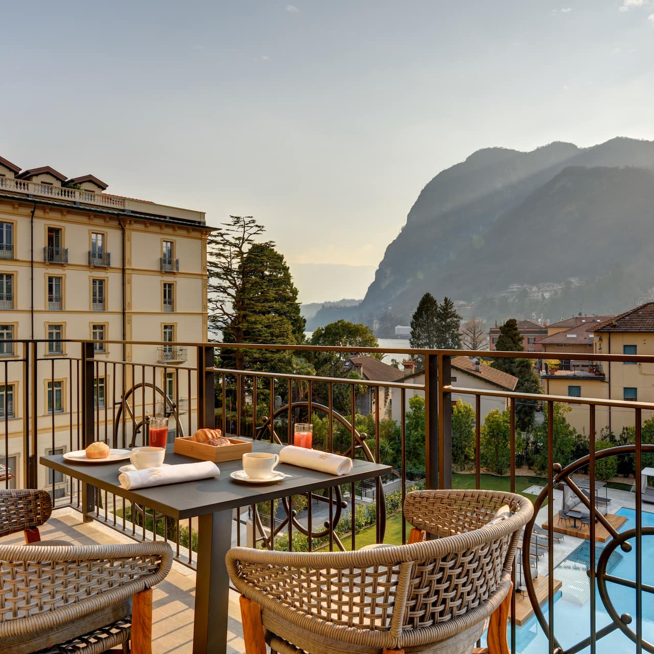 Guestroom balcony seating area