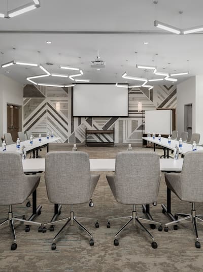 meeting room with u shape table setup