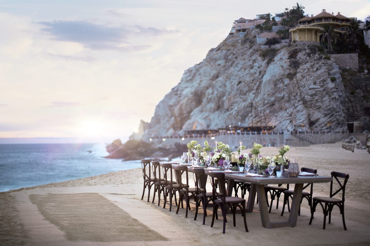 Wedding setup at Waldorf Astoria Los Cabos
