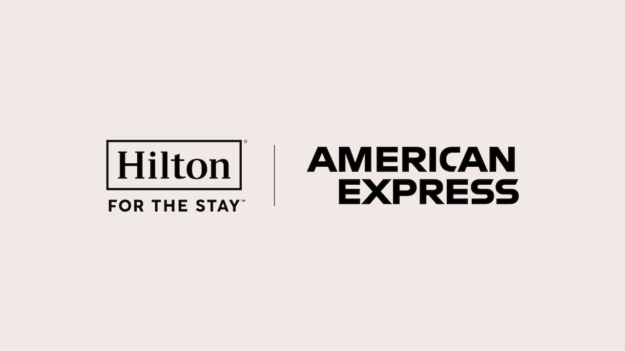 Hilton For The Stay logo and American Express logo