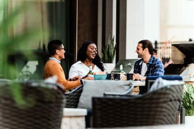 People eating at a table