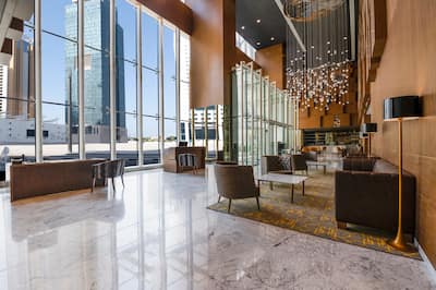 Overview of Lobby with Large Windows