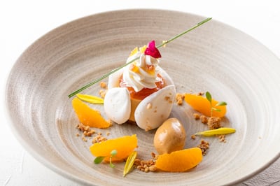 A fine-dining dessert