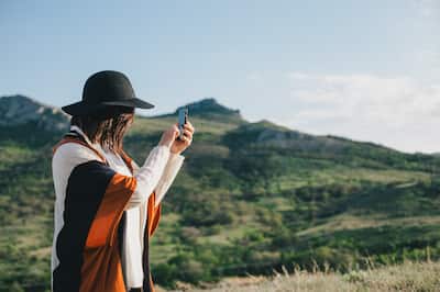 Woman outdoors using phone